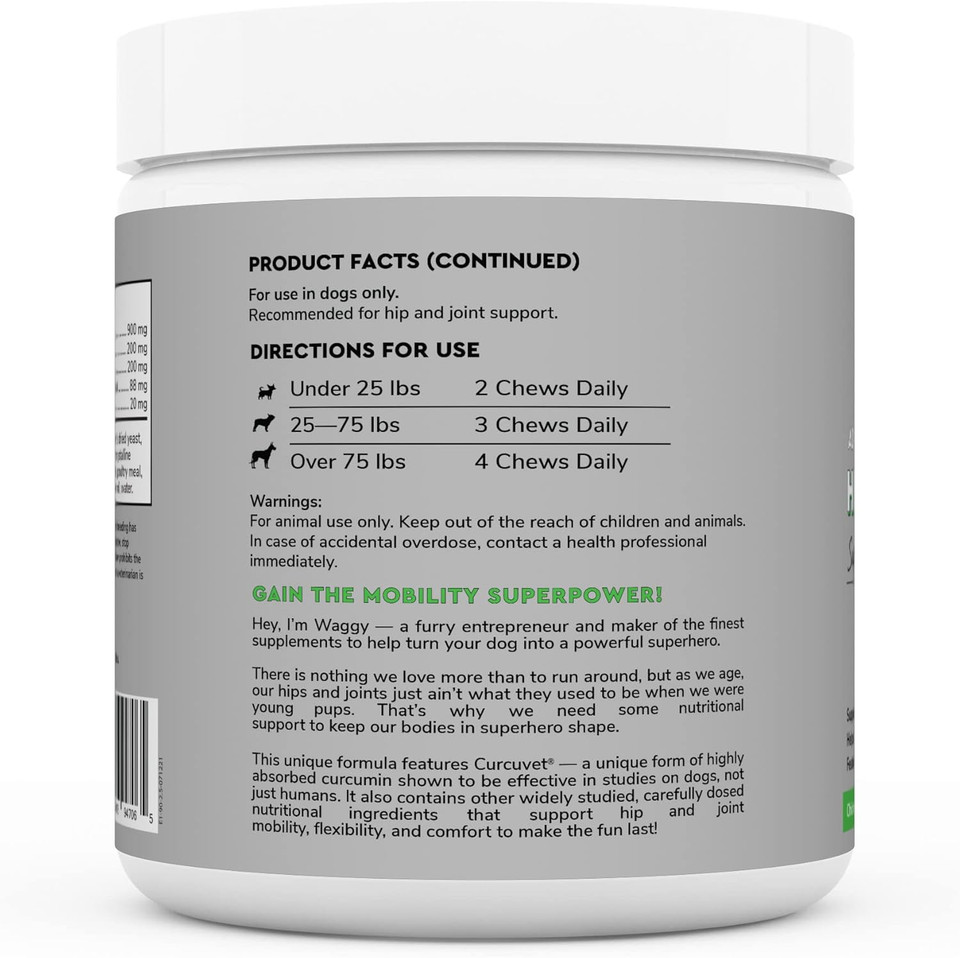 Hip And Joint Supplement For Dogs - Glucosamine For Dogs, Chondroitin For Joints, Mobility For Pets  Hip & Joint Chews  Turmeric, Collagen & Msm  Hips, Bones & Cartilage  90 Soft Chews