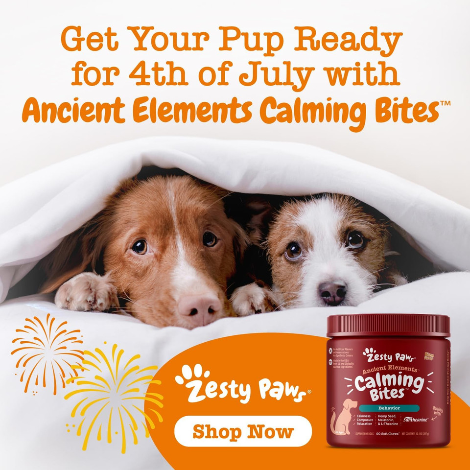 Zesty Paws Calming Chews For Dogs - Composure & Relaxation For Everyday Stress & Separation - For Fireworks, Storms & Travel  Ae - Bison - 90 Count