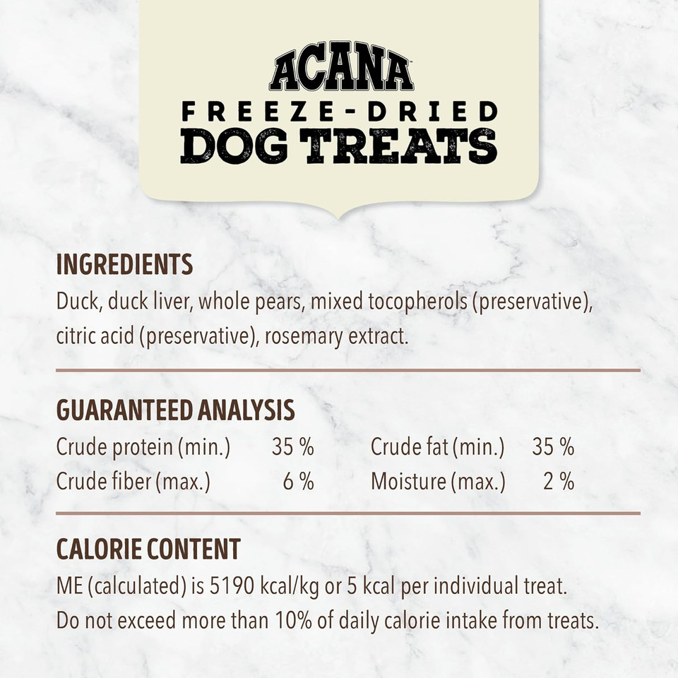 Singles Freeze Dried Dog Treats, Limited Ingredient Grain Free Duck & Pear Recipe, 3.25Oz Singles Freeze Dried Dog Treats, Limited Ingredient Grain Free Duck & Pear Recipe, 3.25Oz