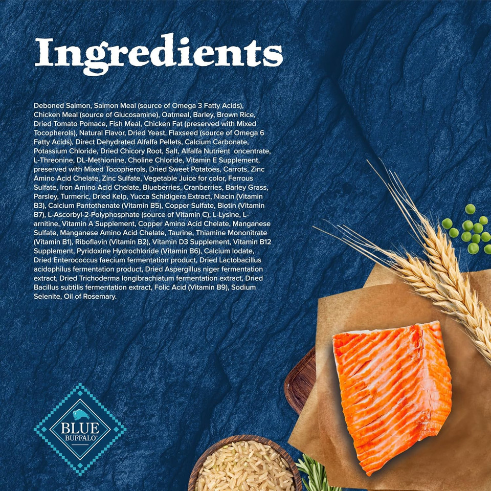 Blue Buffalo Wilderness Natural High-Protein Dry Food For Adult Dogs, Salmon Recipe, 13-Lb. Bag