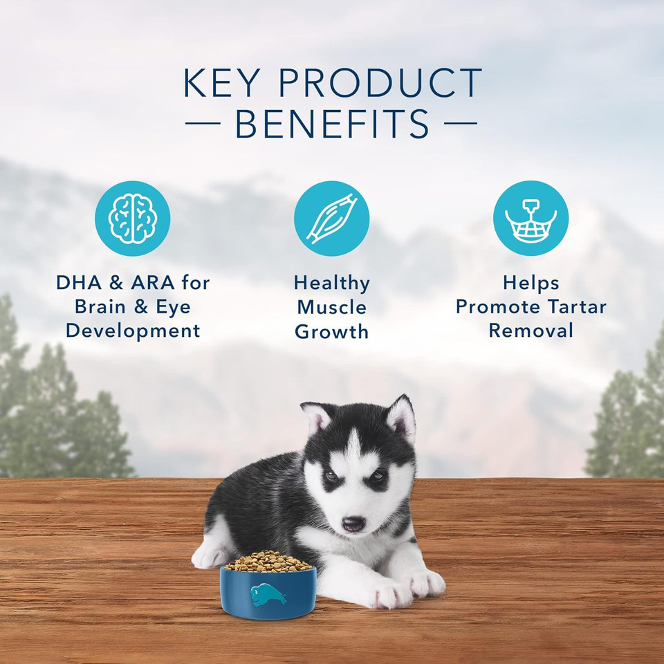 Blue Buffalo Wilderness Rocky Mountain Recipe High Protein, Natural Puppy Dry Dog Food, Red Meat 4-Lb