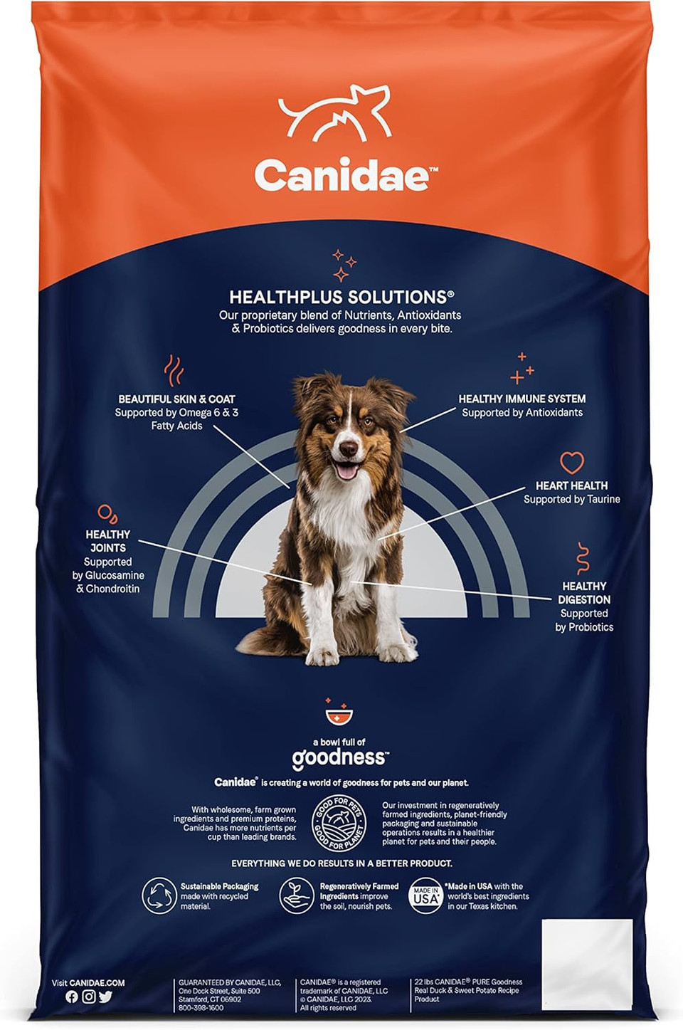 Canidae Pure Real Duck & Sweet Potato Recipe Adult Dry Dog 22 Lb