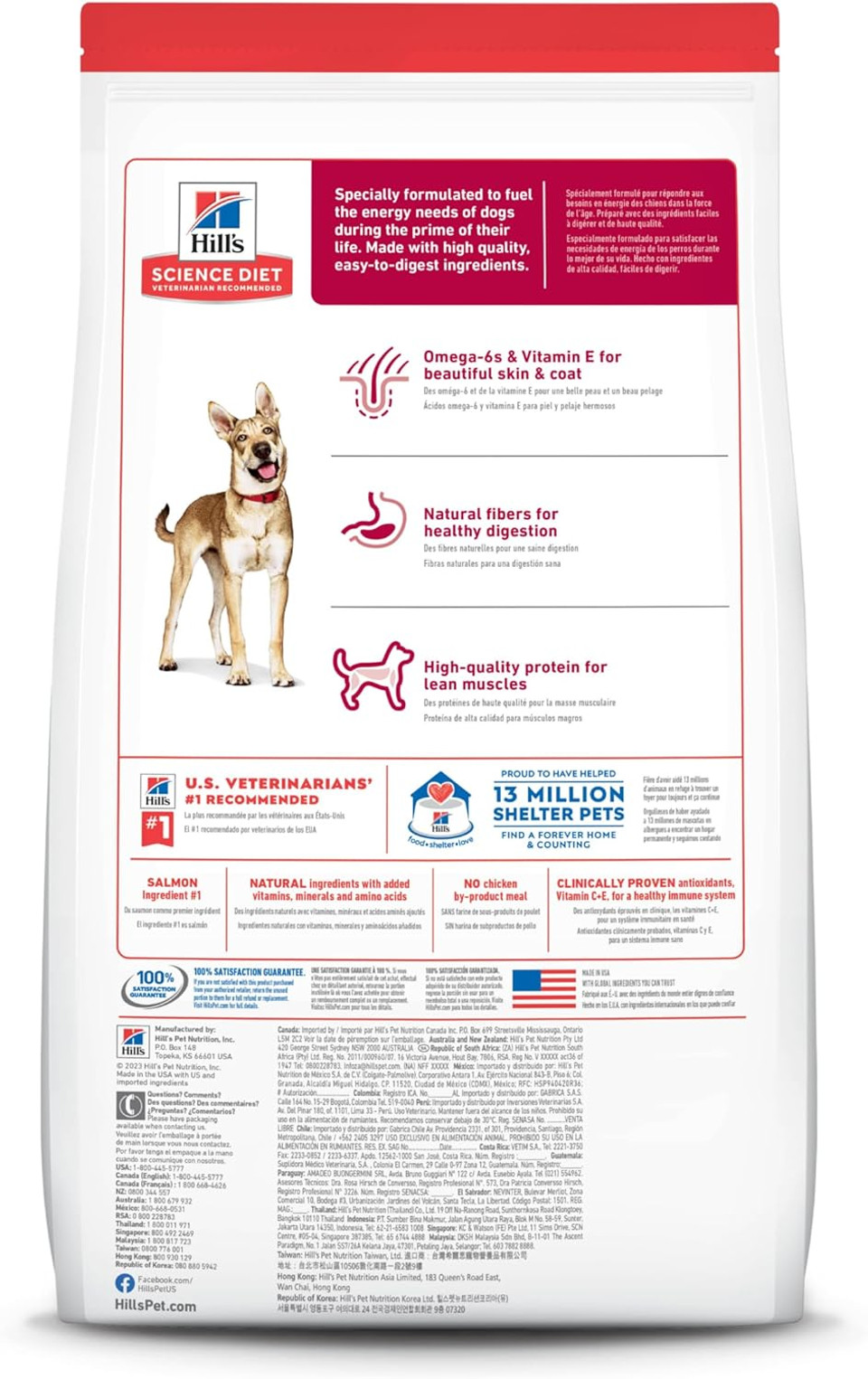 Hill'S Science Diet Adult 1-6, Adult 1-6 Premium Nutrition, Dry Dog Food, Salmon & Brown Rice, 33 Lb Bag