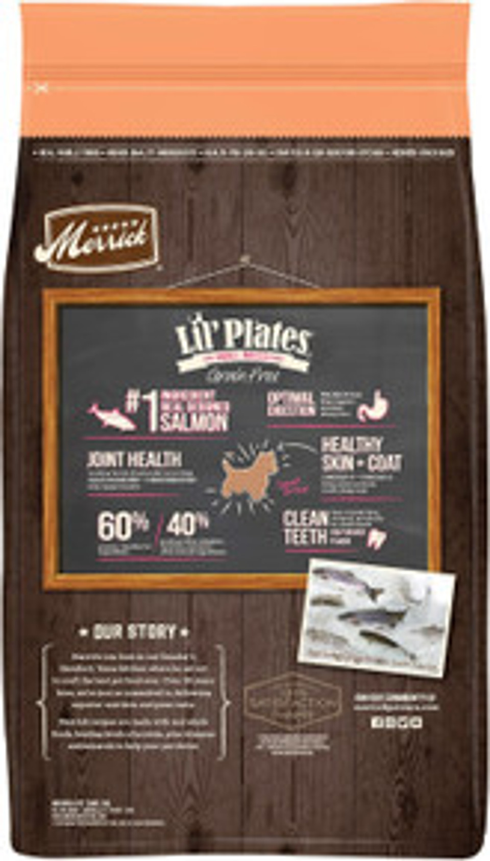 Merrick Lil’ Plates Premium Grain Free Dry Dog Food for Small Dogs, Real Salmon & Sweet Potato, 4 lb