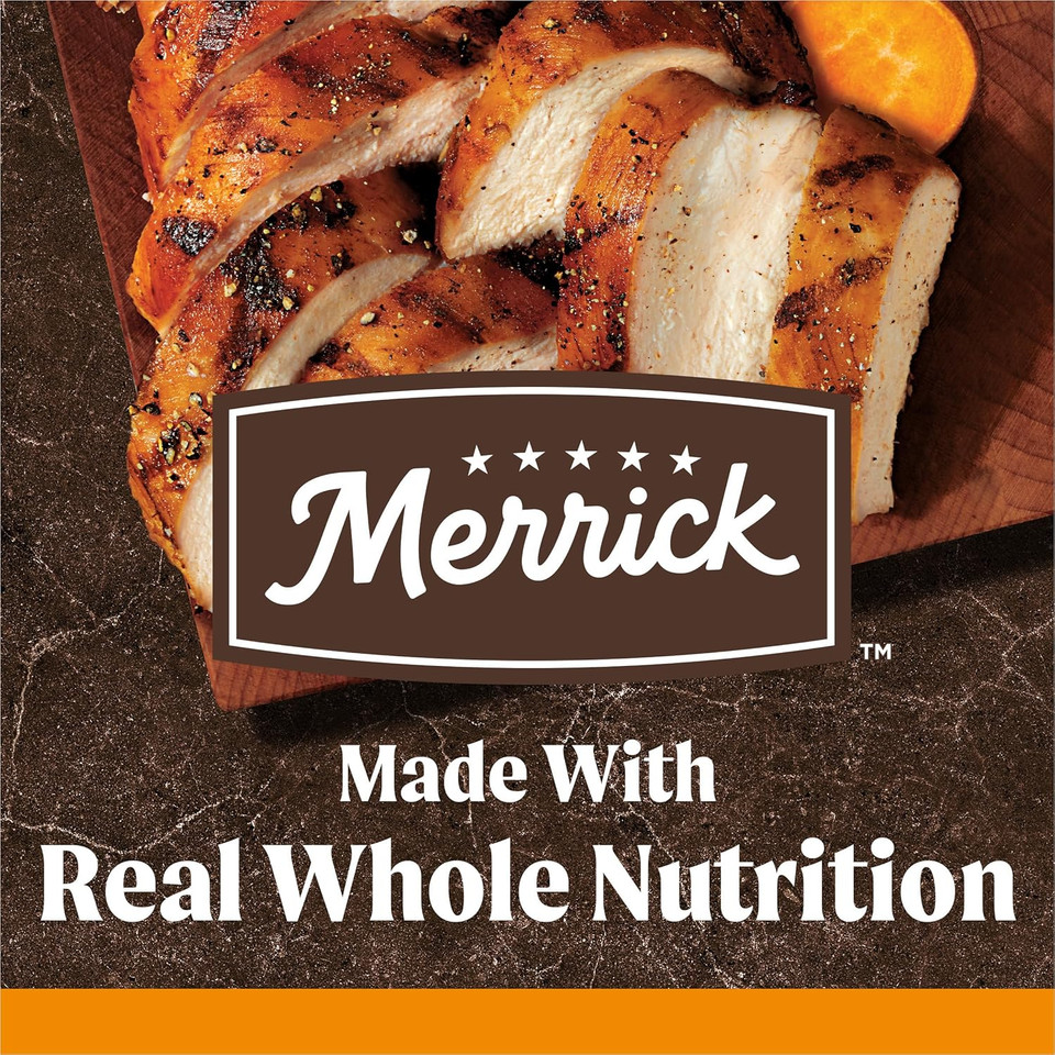 Merrick Premium Grain Free Dry Adult Dog Food, Wholesome And Natural Kibble With Real Chicken And Sweet Potato - 4.0 Lb. Bag Merrick Premium Grain Free Dry Adult Dog Food, Wholesome And Natural Kibble With Real Chicken And Sweet Potato - 4.0 Lb. Bag
