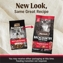 Merrick Backcountry Grain Free Dry Adult Dog Food Kibble With Freeze Dried Raw Pieces, Great Plains Red Recipe - 4.0 Lb. Bag