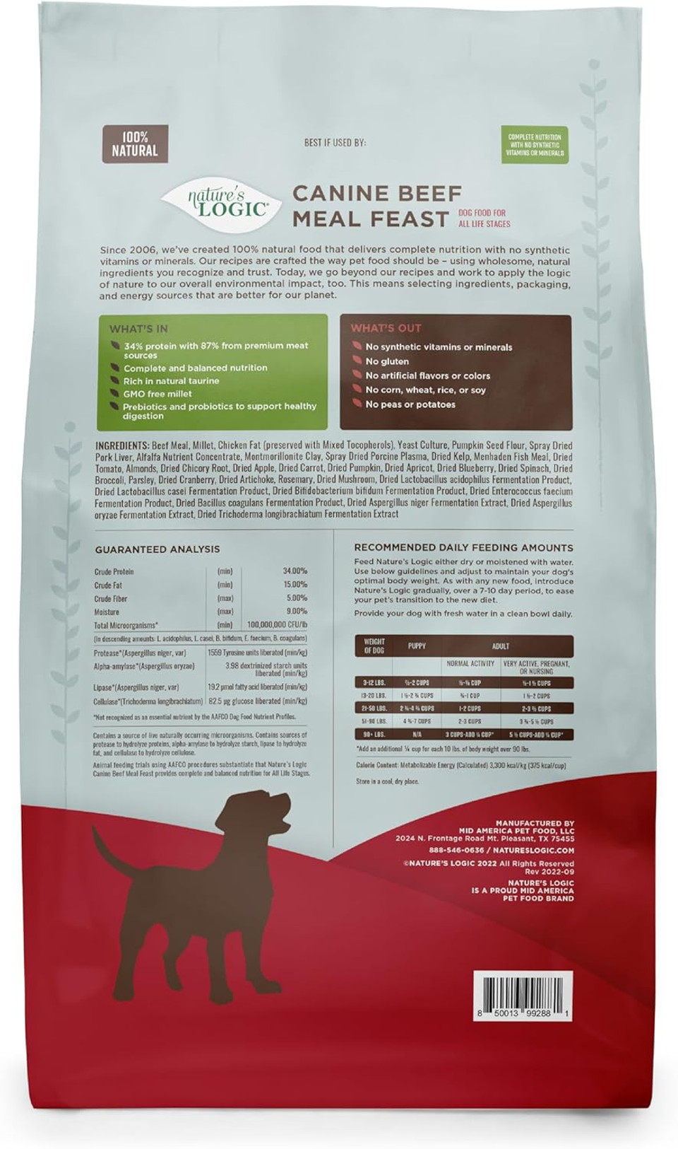 Nature'S Logic Dog Food Canine Meal Feast, Beef
