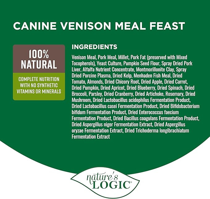 Nature'S Logic Venison Dry Dog Food, 4.4-Pound Bag
