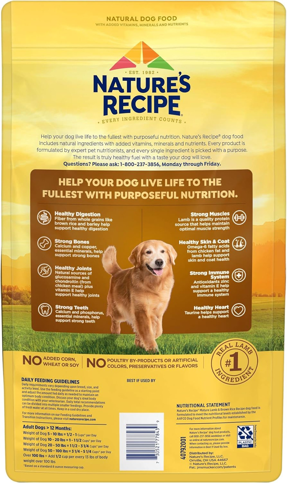 Natures Recipe Mature Lamb & Brown Rice Recipe Dry Dog Food, 4 Lb. Bag