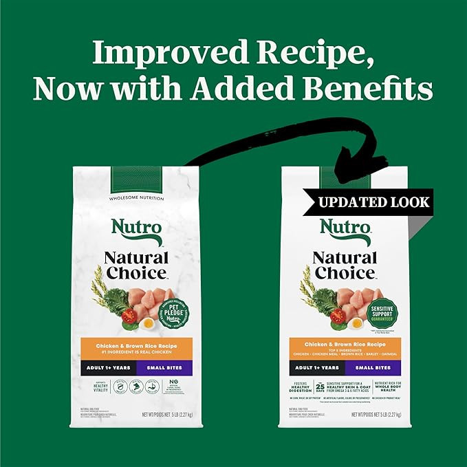 Nutro Natural Choice Small Bites Adult Dry Dog Food, Chicken And Brown Rice Recipe, 5Lbs