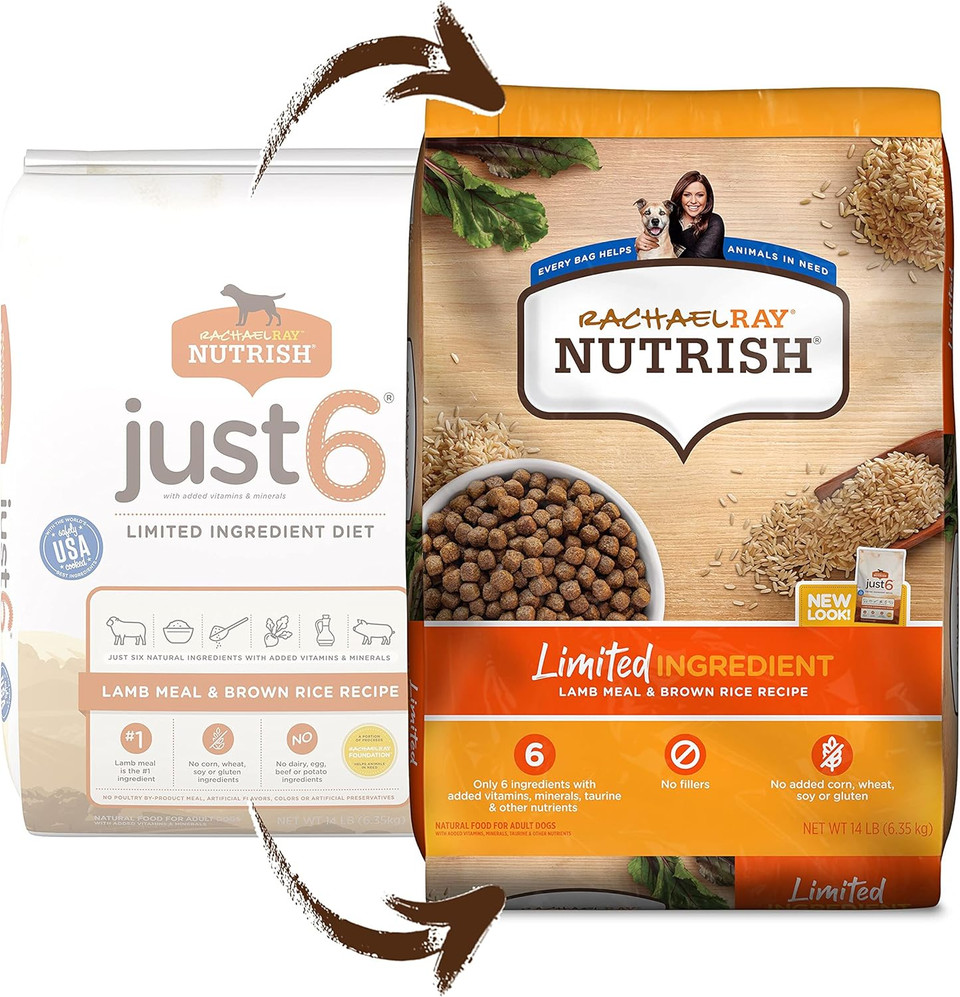 Rachael Ray Nutrish Limited Ingredient Lamb Meal & Brown Rice Recipe, Dry Dog Food, 14 Pound Bag (Packaging Design May Vary) Rachael Ray Nutrish Limited Ingredient Lamb Meal & Brown Rice Recipe, Dry Dog Food, 14 Pound Bag (Packaging Design May Vary)