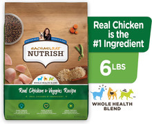 Premium Natural Dry Dog Food With Added Vitamins, Minerals & Taurine, Real Chicken & Veggies Recipe, 6 Pounds (Packaging May Vary)