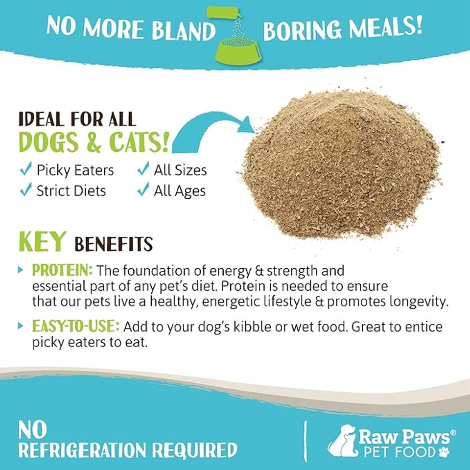 Raw Paws BOOST Freeze-Dried Beef Liver Pet Food Topper (2.8 oz)  Made in USA | Single-Ingredient Topper | Great for Picky Eaters | Dog & Cat Gravy or Sprinkle Enhancer