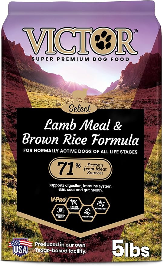 Victor Super Premium Dog Food  Lamb Meal & Brown Rice Formula - Dry Dog Food For All Normally Active Dogs Of All Life Stages  Ideal For Dogs With Meat Protein Allergies, 5 Lb