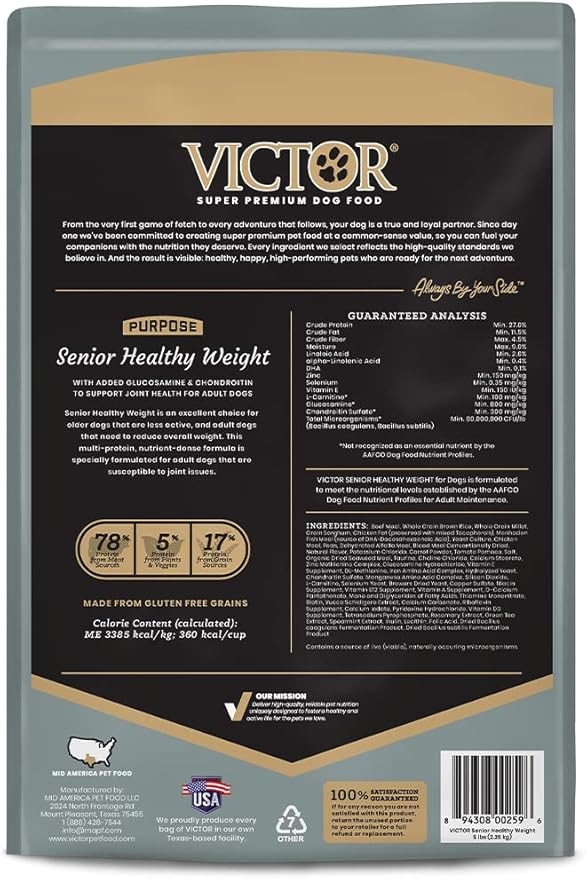 Victor Super Premium Dog Food – Realtree® Edge Energy Dry Dog Food – For Highly Active Dogs – Gluten-Free – With Glucosamine & Chondroitin – 5 lb