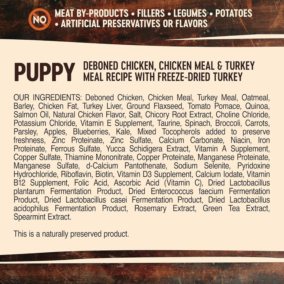 Wellness Core Rawrev Dry Puppy Food With Wholesome Grains, Natural Ingredients, Made In Usa With Real Freeze-Dried Meat (Puppy, Turkey, 4 Lbs)