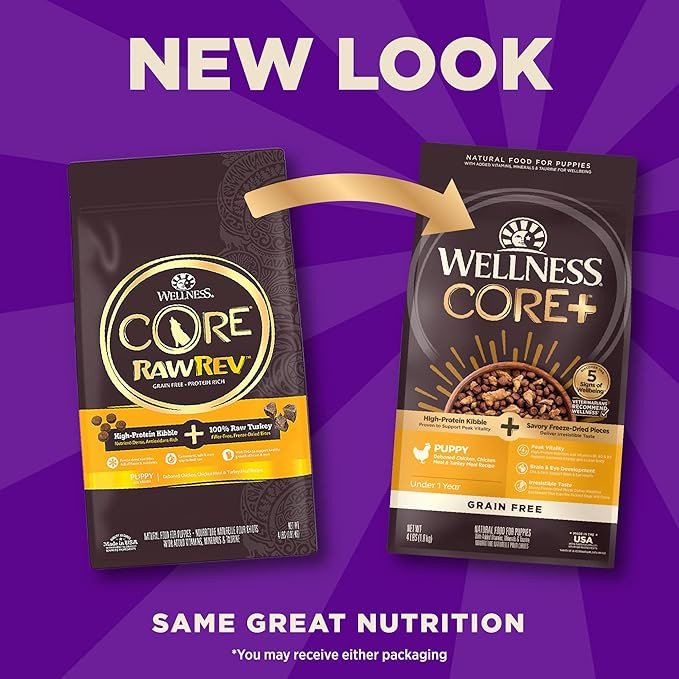 Wellness Core Natural Grain Free Dry Dog Food, Puppy, 4-Pound Bag