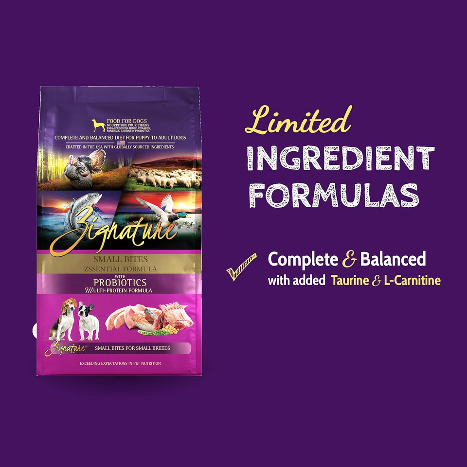 Zignature Zssential Limited Ingredient Formula Small Bites Dry Dog Food 12.5Lb