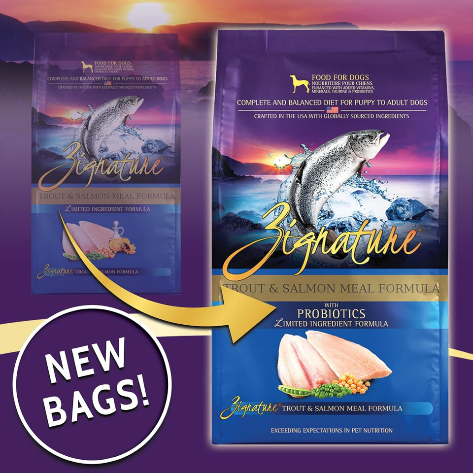 Zignature Trout & Salmon Limited Ingredient Formula Dry Dog Food Small Bites 4Lb