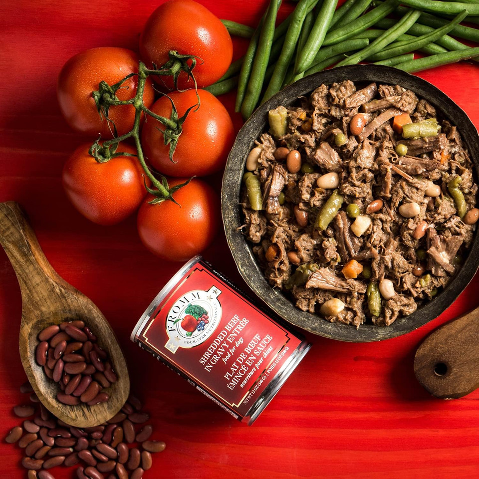 Fromm Four-Star Nutritionals Shredded Beef In Gravy Entrã£Â©E Dog Food - Premium Wet Dog Food - Beef Recipe - Case Of (12) 12 Oz Cans