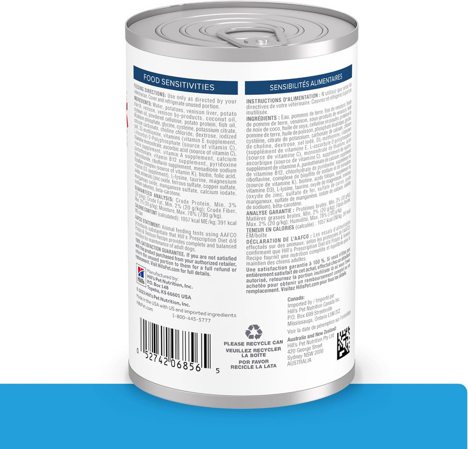 Hill'S Prescription Diet D/D Potato & Venison Recipe, 13Oz, 12-Pack Wet Food