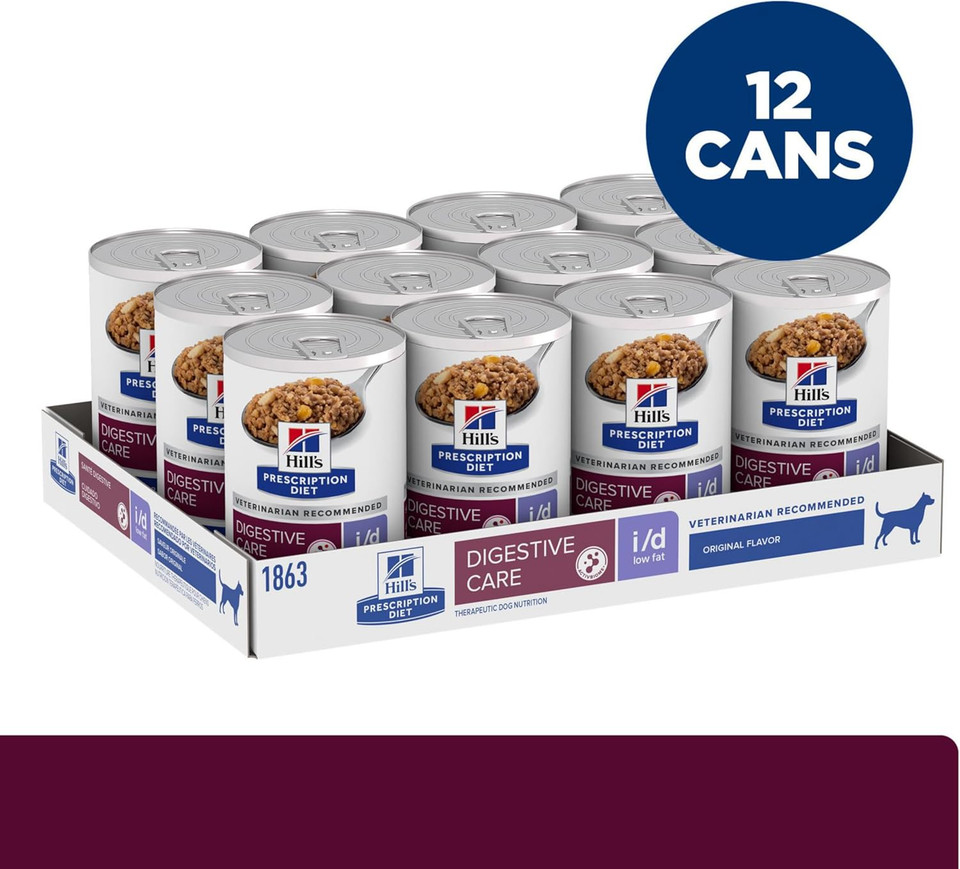 Hill'S Prescription Diet I/D Low Fat Digestive Care Original Flavor Wet Dog Food, Veterinary Diet, 13 Ounce (Pack Of 12)