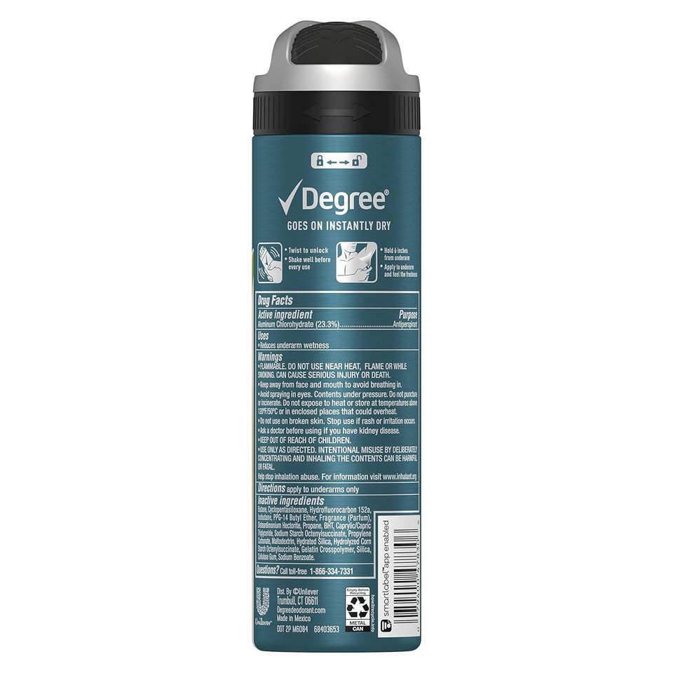 Degree Men Antiperspirant Deodorant Mandarin & Vetiver 3 Count Spray 48-Hour Protection 3.8 Oz3.80 Ounce (Pack Of 3)