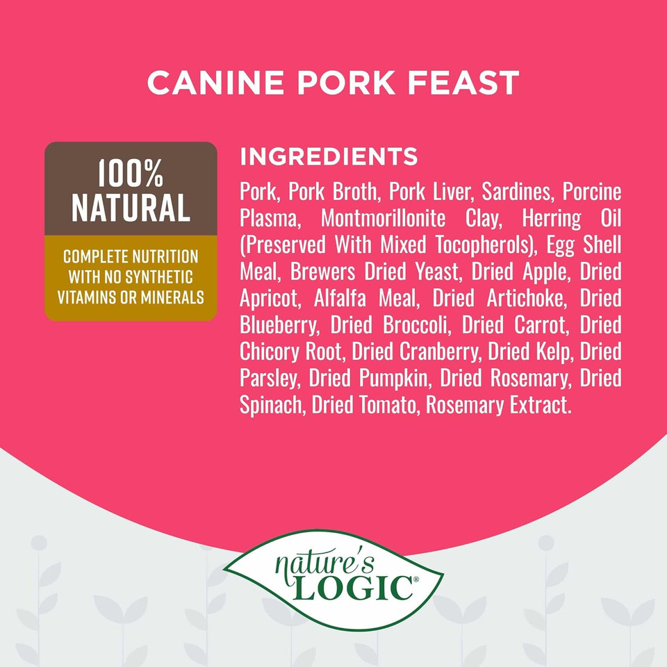 Neiko Nature'S Logic Canine Pork Feast, 12/13.2Oz