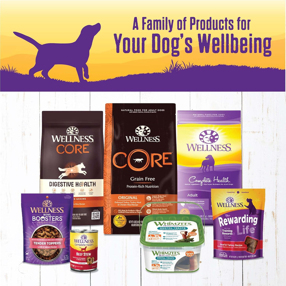Wellness Thick & Chunky Natural Canned Dog Food, Lamb & Beef Stew, 12.5-Ounce Can (Pack Of 12)