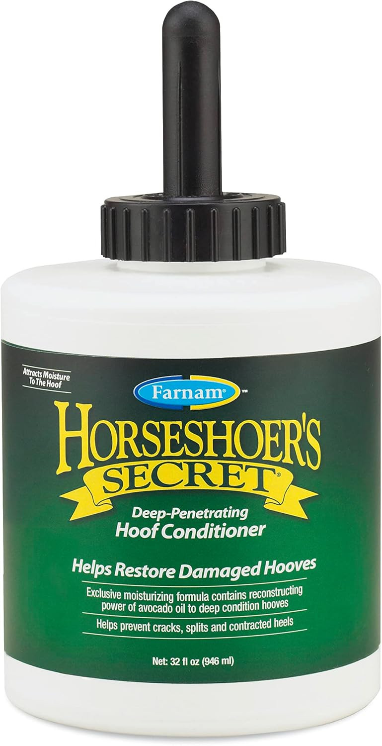Farnam Horseshoer'S Secret Deep-Penetrating Hoof Oil For Horses, Conditions Dry Hooves And Prevents Cracks, Splits And Contracted Heels, Contains Avocado Oil, 32 Oz