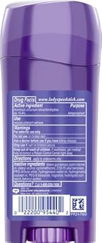 Lady Speed Stick Invisible Dry Antiperspirant & Deodorant, Powder Fresh, 2.3 Oz, Purple