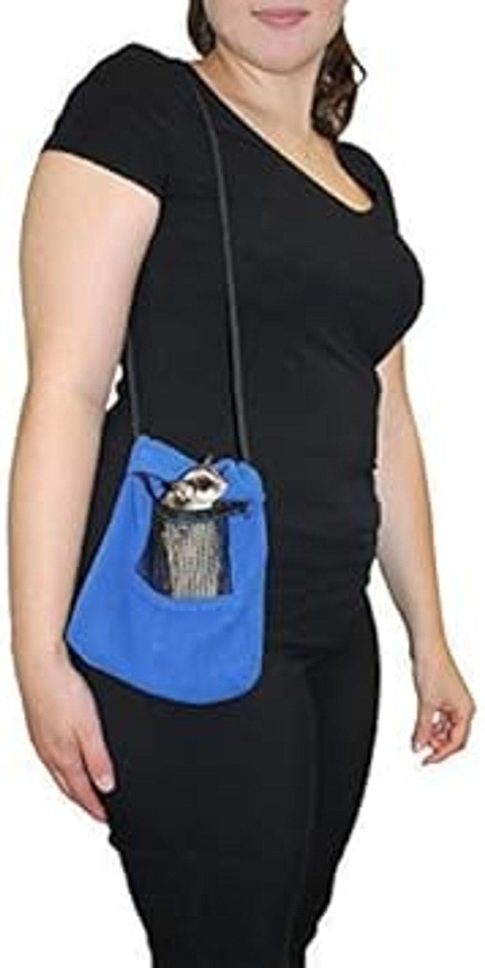 Exotic Nutrition Economy Carry Bonding Pouch (Blue) - For Sugar Gliders, Squirrels, Marmosets, Hamsters, Rodents, Rats, Reptiles, & Other Small Pets