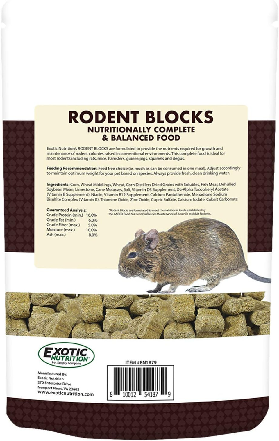 Rodent Blocks - Nutritional Rodent Food - For Rats, Mice, Squirrels, Degus (3 Lb.)