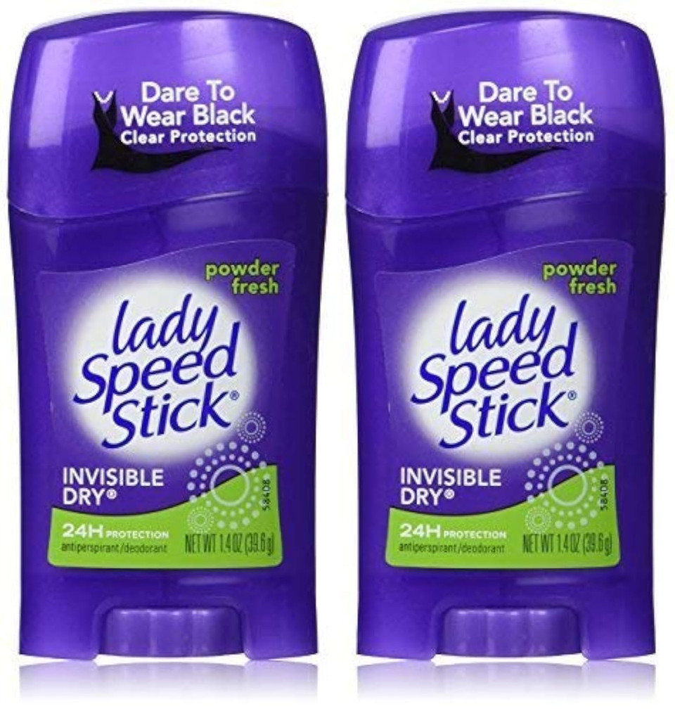 Lady Speed Stick Invisible Dry, Powder Fresh Antiperspirant Deodorant, Net Wt. 1.4 Oz. (2 Pack Value Bundle) By Lady Speed Stick
