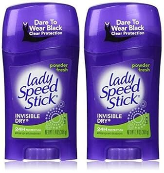 Lady Speed Stick Invisible Dry, Powder Fresh Antiperspirant Deodorant, Net Wt. 1.4 Oz. (2 Pack Value Bundle) By Lady Speed Stick