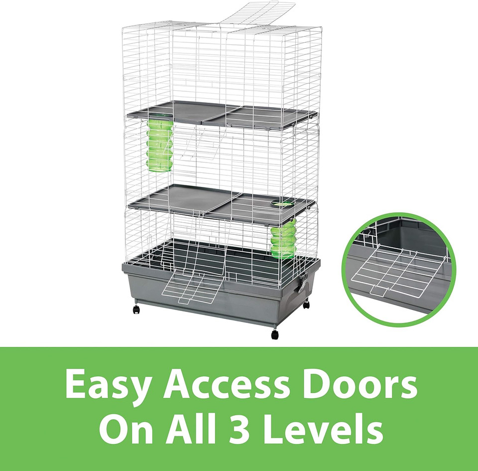 Kaytee Solid Floor Habitat With Casters For Pet Ferrets