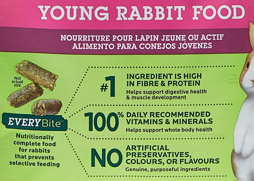 Oxbow Essentials Young Rabbit Food - All Natural Rabbit Pellets- High Energy & Calcium- Made In The Usa - All Natural Vitamins & Minerals- Veterinarian Recommended- 5 Lb