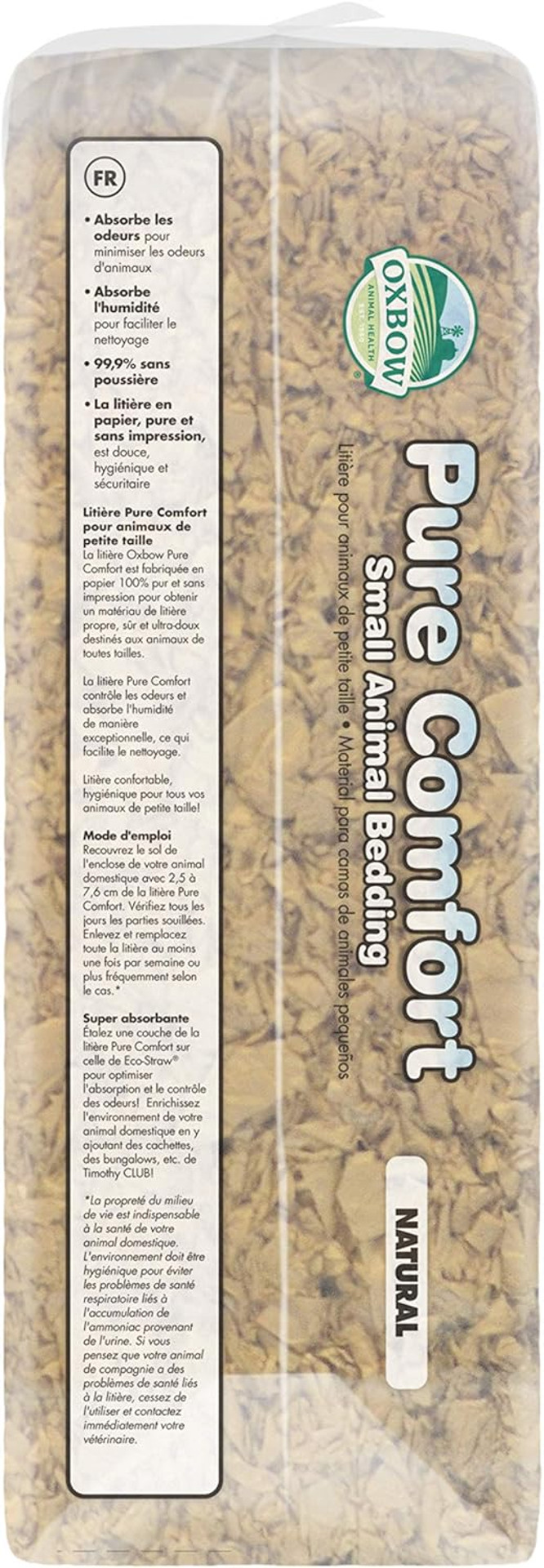 Oxbow Pure Comfort Small Animal Bedding - Odor & Moisture Absorbent, Dust-Free Bedding For Small Animals - Natural, 56 Liter Bag