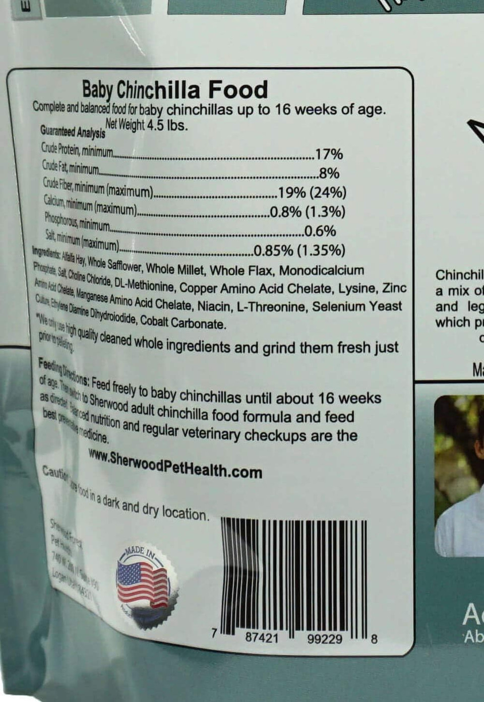 Sherwood Pet Health Baby Chinchilla Food - 4.5 Lb