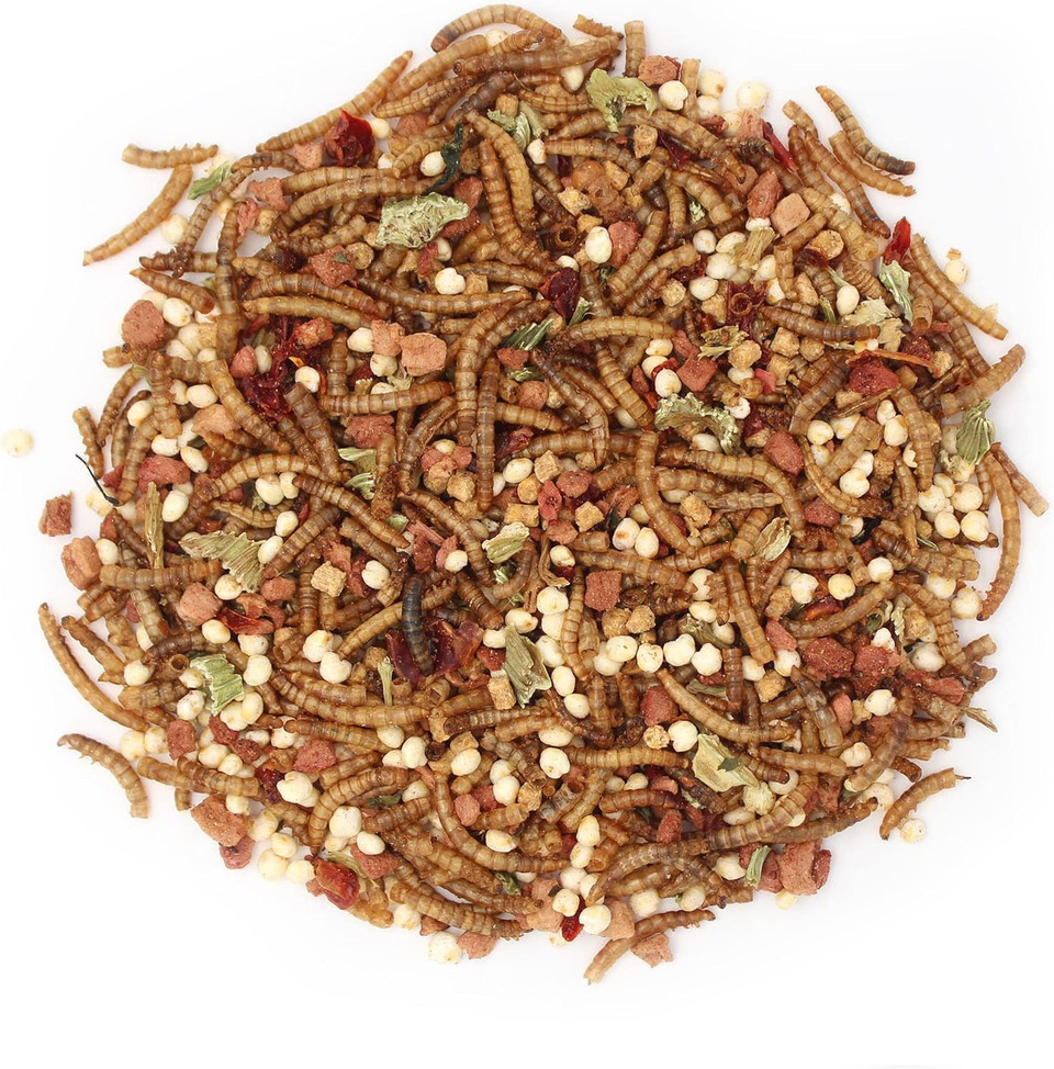 Sunseed Vita Prima Wigglers & Berries Hedgehog Treat - Mealworms For Hedgehogs - Small Animal Trail Mix Snack