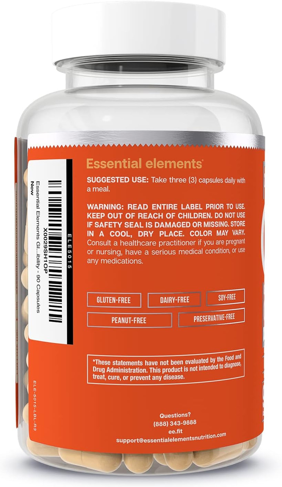 Essential Elements Glucosamine Chondroitin Msm Boswellia Serrata Hyaluronic Acid Supplement Joint Support Antioxidant Supplement For Flexibility - 90 Capsules