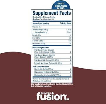 Bariatric Fusion Strawberry Banana Multi Collagen Protein Powder | Plus Joint Support Complex Of Msm And Glucosamine | Dairy, Gluten & Soy Free | Non-Gmo | 30 Servings