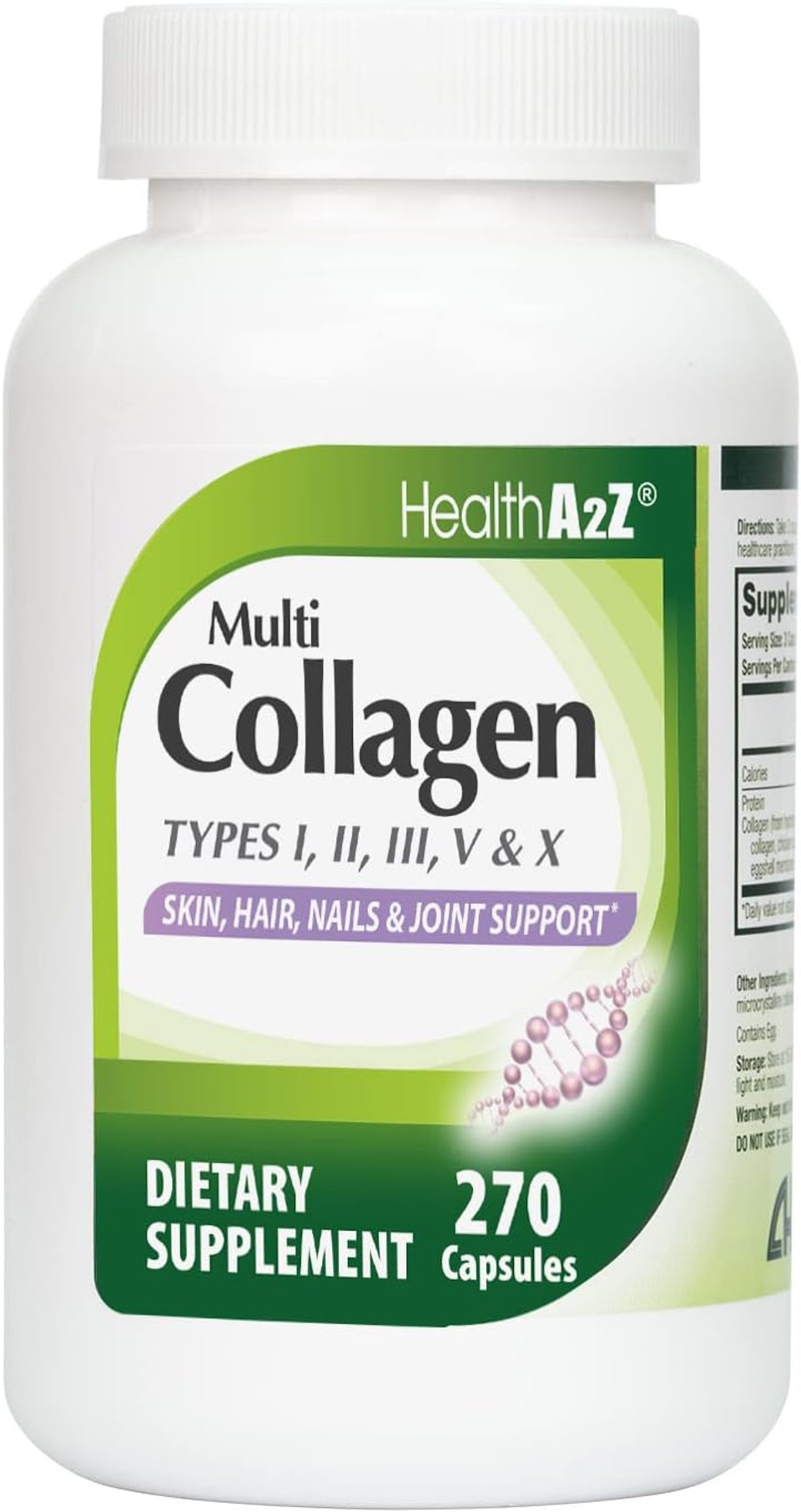 Healtha2Zã¢Â® Multi Collagen Pills | 1735 Mg | 270 Collagen Capsules | Types I, Ii, Iii, V & X | For Healthy Skin, Hair, Nails & Joint Support Healtha2Zã¢Â® Multi Collagen Pills | 1735 Mg | 270 Collagen Capsules | Types I, Ii, Iii, V & X | For Healthy Skin, Hair, Nails & Joint Support