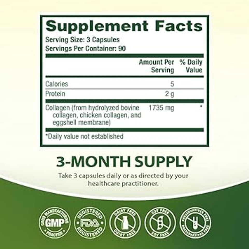 Healtha2Zã¢Â® Multi Collagen Pills | 1735 Mg | 270 Collagen Capsules | Types I, Ii, Iii, V & X | For Healthy Skin, Hair, Nails & Joint Support Healtha2Zã¢Â® Multi Collagen Pills | 1735 Mg | 270 Collagen Capsules | Types I, Ii, Iii, V & X | For Healthy Skin, Hair, Nails & Joint Support