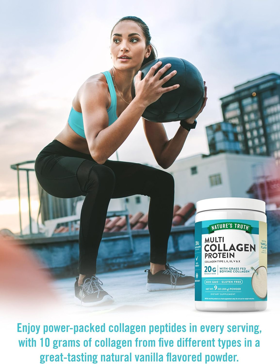 Nature'S Truth Multi Collagen Protein Powder | 9 Oz | Grass Fed Collagen Peptides Type I, Ii, Iii, V & X | Non-Gmo & Gluten Free Supplement | Natural Vanilla Flavor