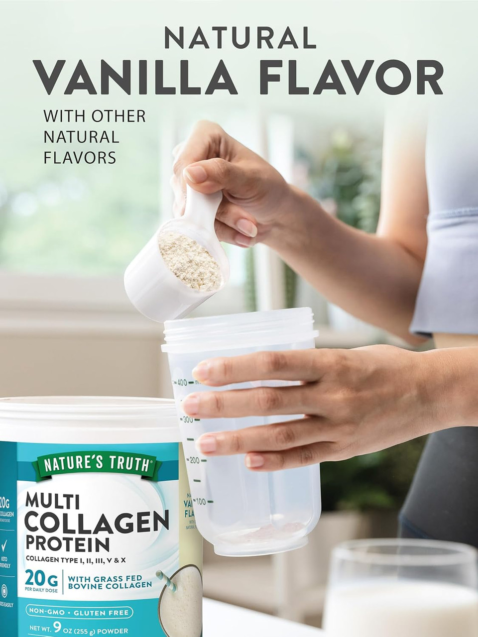 Nature'S Truth Multi Collagen Protein Powder | 9 Oz | Grass Fed Collagen Peptides Type I, Ii, Iii, V & X | Non-Gmo & Gluten Free Supplement | Natural Vanilla Flavor