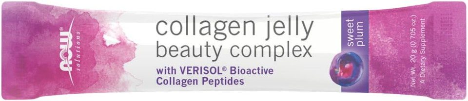 Now Foods Solutions, Collagen Jelly Beauty Complex, Sweet Plum Flavor, 10 Jelly Sticks