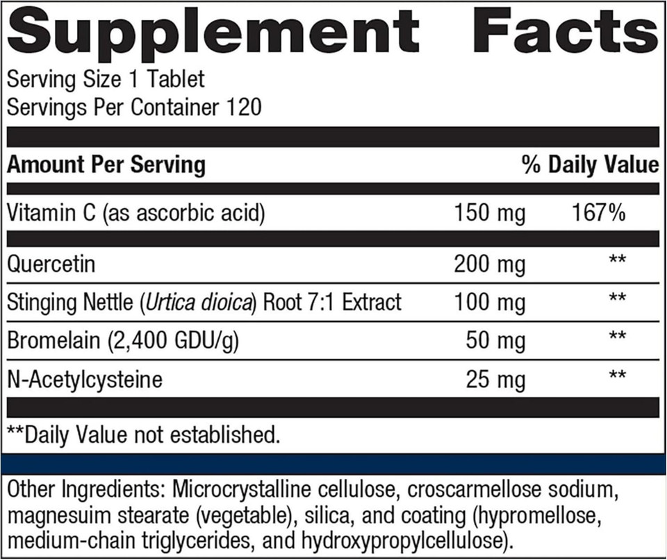 Metagenics Sinuplex - Healthy Respiratory Support* - With Vitamin C, Stinging Nettle Extract, N-Acetylcysteine, Quercetin & More - Immune Supplement With Vit C* - 120 Tablets