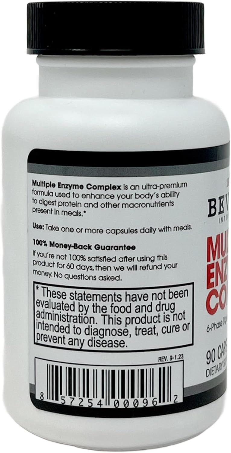 Beverly International (Mec Multiple Enzyme Complex, 90 Capsules. An Ultra-Premium Digestive Aid Helping Bodybuilders, Athletes And Fitness Enthusiasts Digest Their Meals More Easily. Take With Food