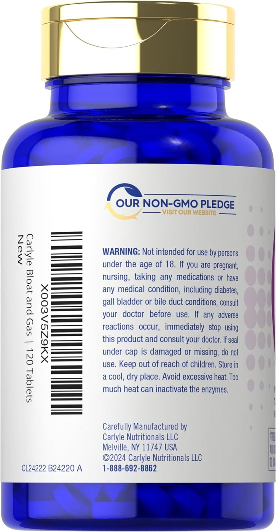 Carlyle Bloat & Gas Support For Men & Women | 120 Tablets | Extra Strength Pills | Supplement With Enzymes, Turmeric, Ginger & More | Non-Gmo & Vegetarian Formula Carlyle Bloat & Gas Support For Men & Women | 120 Tablets | Extra Strength Pills | Supplement With Enzymes, Turmeric, Ginger & More | Non-Gmo & Vegetarian Formula